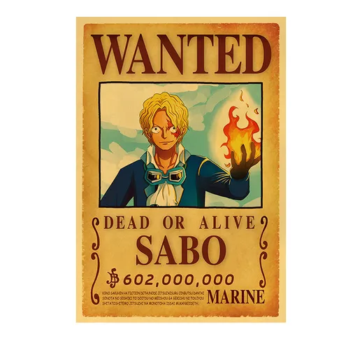 One Piece Wanted Order Bounty Poster 01-39 Carta Kraft Amazon AliExpress Explosives Sabo