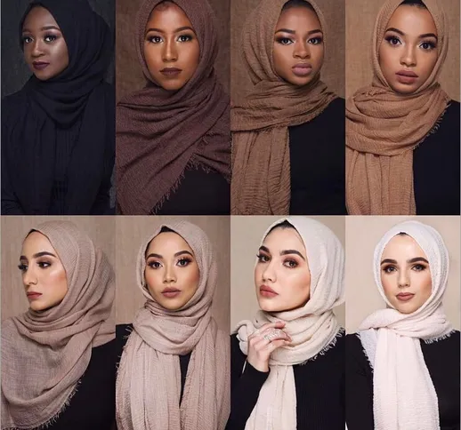 90*180 cm donne musulmano piega hijab sciarpa femme musulman morbido cotone foulard hijab...