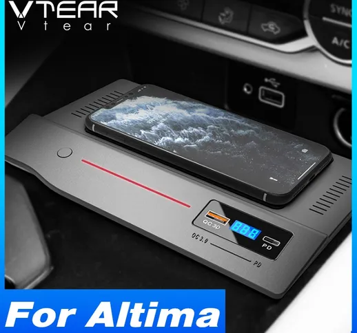 Vtear Car QI Caricabatterie wireless per Nissan Altima 2021 2020 2019 Accessori Modifica i...