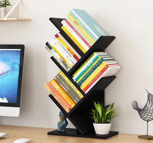 Semplice libreria da tavolo a forma di albero per organizzare i ripiani della scrivania de...