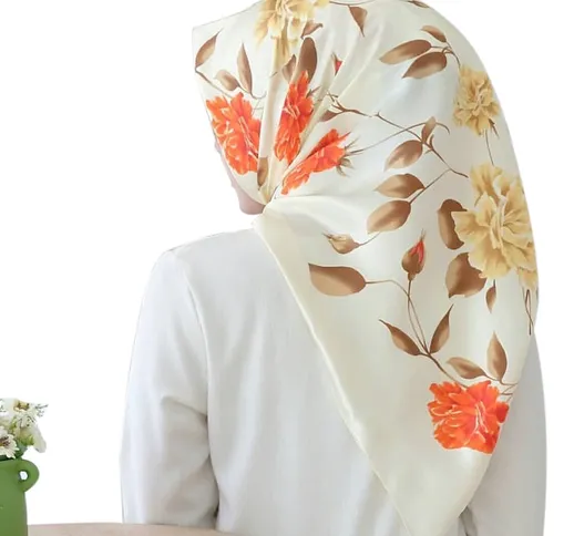 Foulard in seta itazione foulard in seta con stampa grande in raso da 90 cm