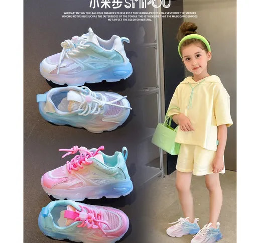 Scarpe da ginnastica per ragazze 2022 estate New Rainbow fondo maglia superficie scarpe ma...