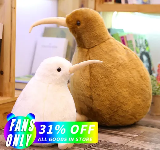Kiwi Bird Plush Doll New Zland's National Bird Cute Animal Peluche Decorazione per mobili...