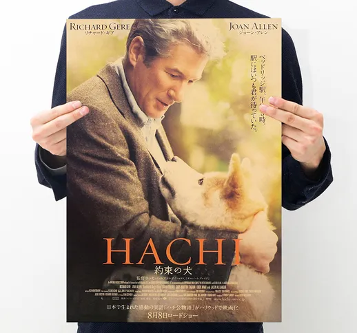Film Hachiko il cane fedele Poster vintage in carta kraft Bar ristorante dipinto per la ca...