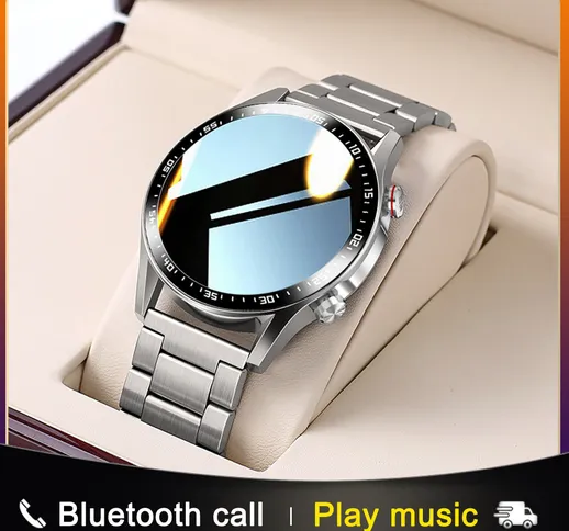 E1-2 Smart Watch Men Bluetooth Call Custom Dial Full Touch Screen Smartwatch impermeabile...