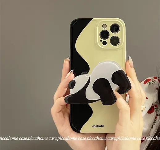 ins cute panda staffa adatta per apple 12 custodia per cellulare iphone13 silicone 11proma...