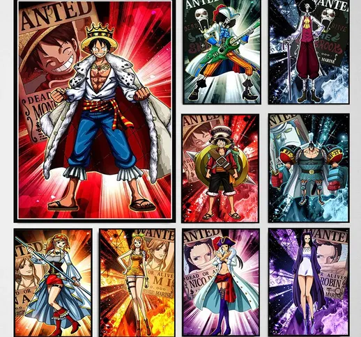 Pittura su tela Serie One Piece Collezione di personaggi anime Poster su tela Estetica HD...