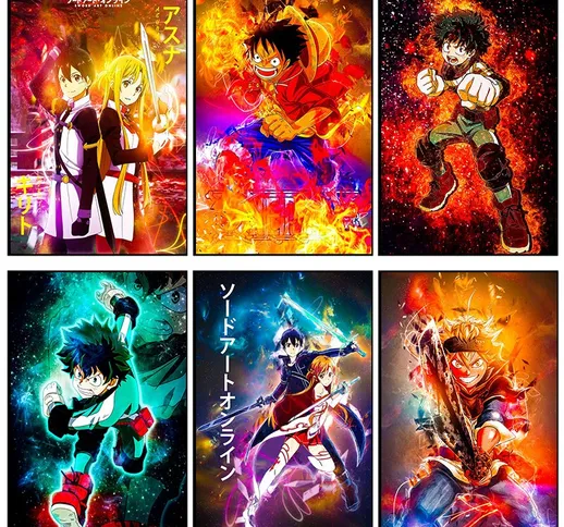 Dipinti su tela One Piece Demon Slayer Modern Classic Anime Character Murale Wall Art Canv...