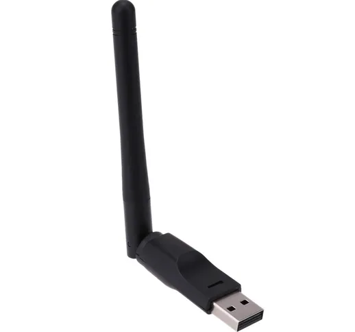 Scheda di rete wireless 150Mbps 2.4G USB 2DBi Antenna WiFi Adattatore LAN Scheda di rete D...