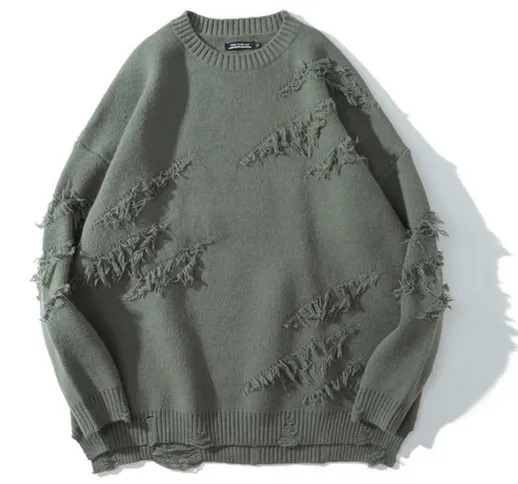 Maglione pullover casual allentato di tendenza del maglione del collo di High Street di Ne...