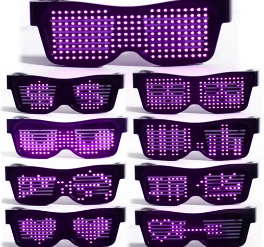 APP bluetooth occhiali luminosi a LED vibrato con la stessa barra, ricarica dinamica, occh...