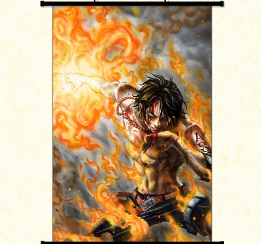 One Piece Hanging Painting Pittura decorativa Camera da letto Ace Rufy Poster Scroll Comic...