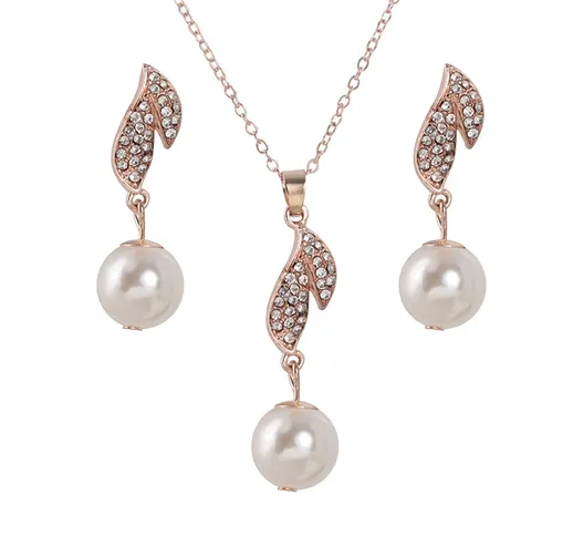 Completo da uomo Collana linea Onda diamante perla Simple ornamenti Vestito da sposa Sposa...