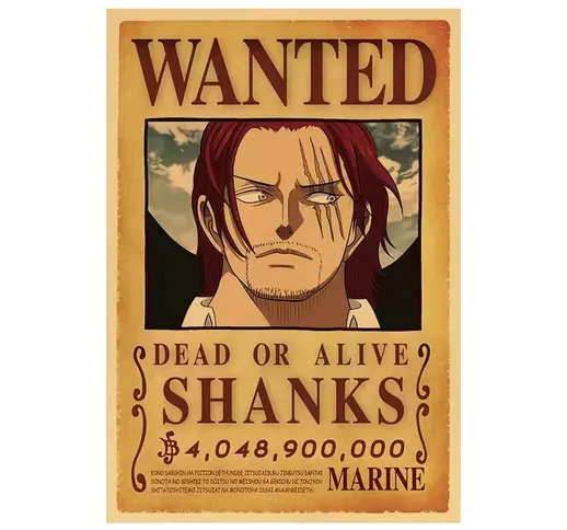 One Piece Wanted Order Bounty Poster 01-39 Carta kraft Amazon AliExpress Explosives Shanks