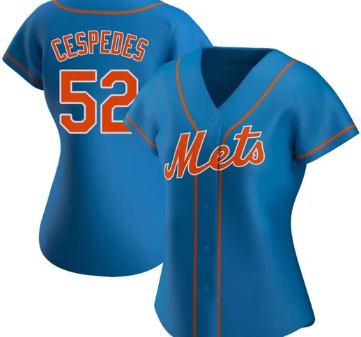 New York Mets Yoenis Cespedes #52 Royal Blue Replica Maglia Alternativa Donna
