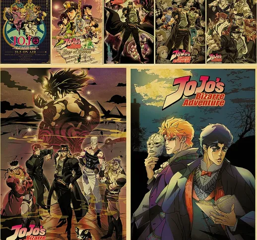 Anime JoJos Bizarre Adventure JOJO Canvas Poster Action Anime retro Poster Pittura Wall Ar...