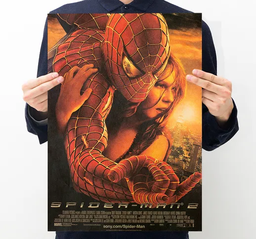 Poster del film Spider-Man Nostalgia Retro in pelle Poster di carta Bar Cafe Decor Pittura