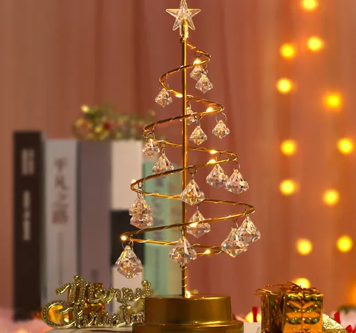 Nuove luci dell'albero di Natale, lanterne, lampade da tavolo in cristallo con diamanti, l...