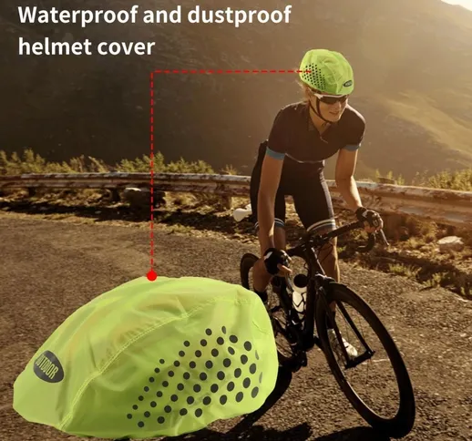 Copertura antipioggia per casco riflettente Copertura per casco da bici con stampa a punti...