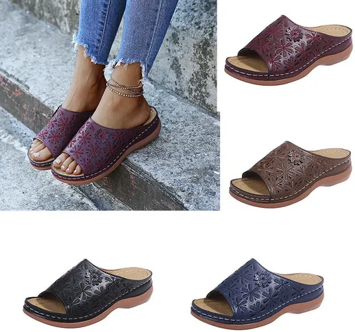 Wish Amazon spot scarpe da donna 2021 nuovo stile romano pantofole da donna one-step comme...