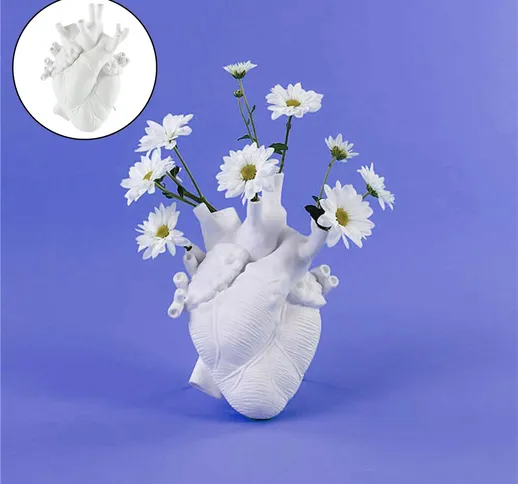 Vaso di fiori a forma di cuore Statue in resina, fioriera decorativa per fioriera Decorazi...