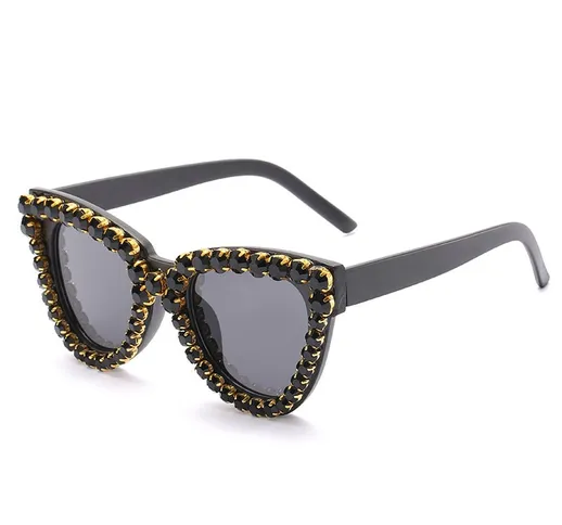 2020 occhiali da sole con diamanti con personalitÃ  transfrontaliera, occhiali da sole all...