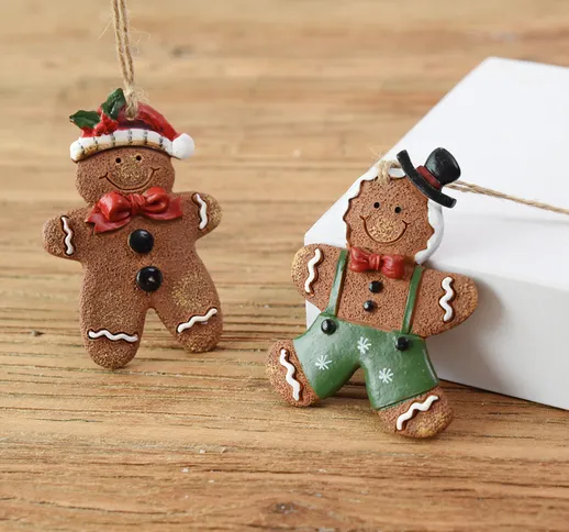 Wanzi Albero di Natale pan di zenzero vecchio ciondolo albero di Natale pupazzo di neve og...