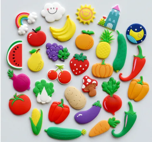 Adesivo frigorifero magnetico serie frutta e verdura adorabile adesivo frigorifero tridime...