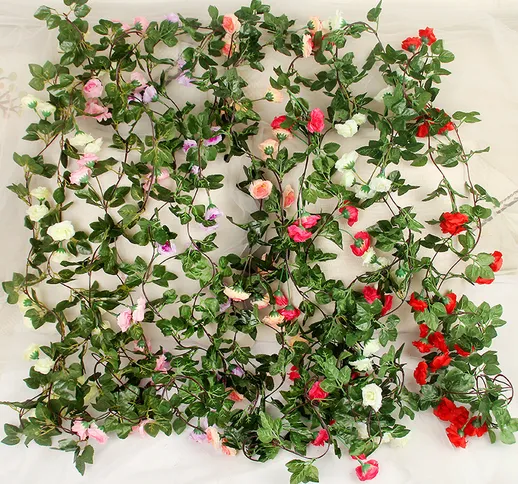 Simulazione 22 teste di viti di rose rampicanti soggiorno tubi fiori di simulazione viti d...
