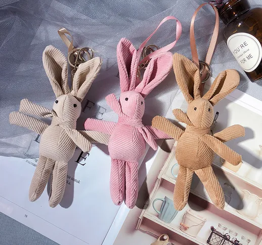Corduroy Wishing Rabbit Portachiavi Light Board Bag Ciondolo Doll Plush Hand Companion