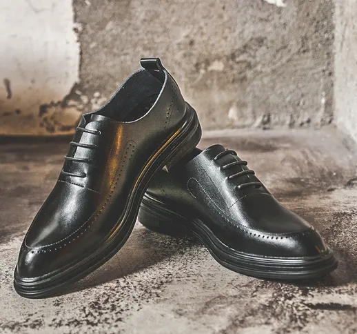 New Style Scarpe da uomo low top in pelle a punta scarpe da lavoro da uomo scarpe inglesi...