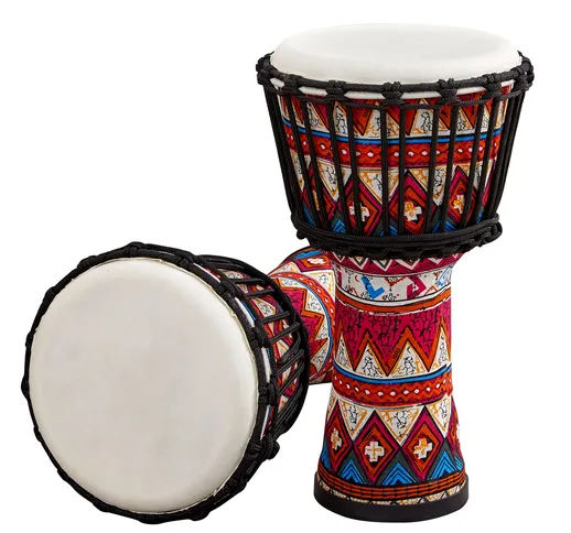 Tamburo a mano portatile da 8 pollici per tamburo africano Djembe con strumenti musicali a...