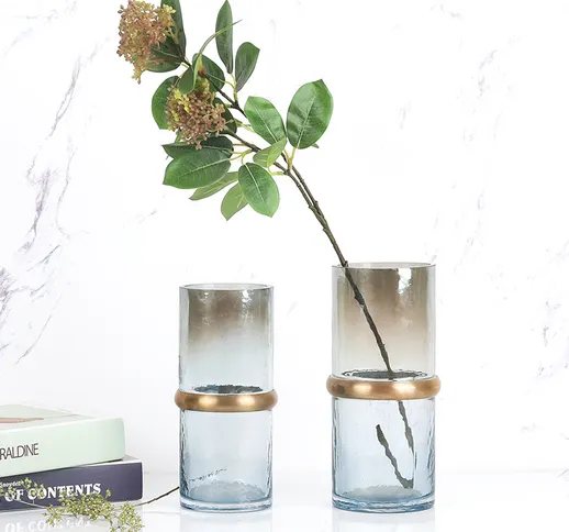 Nordic frassino acqua vaso di vetro oro rame anello fiore modello camera casa soggiorno ar...