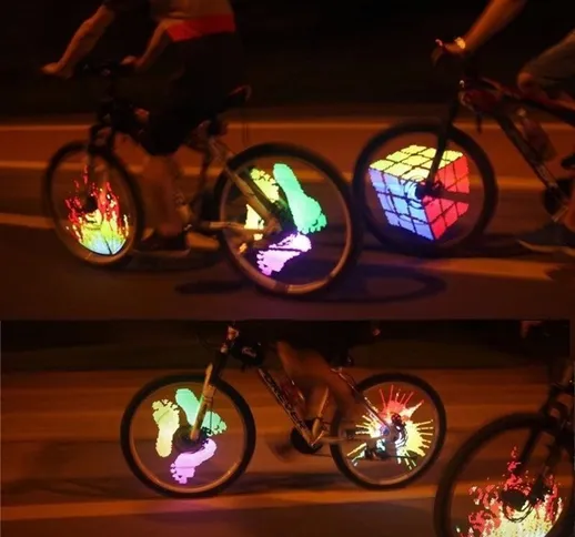 Le luci a led per raggi di bicicletta 3D illuminano le luci al neon della ruota della ruot...