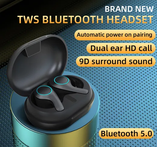 TWS Touch Control Cuffie sportive wireless Cuffie Bluetooth con riduzione del rumore stere...