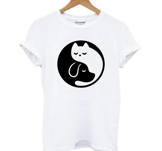 Camiseta con estampado de gato para mujer, remera Harajuku de los 90, playera informal con...