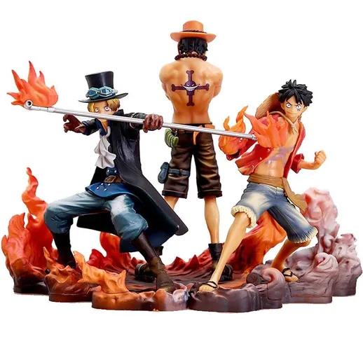 3 pz/set Anime One Piece Action Figures Portgas D Ace Figurine Sabo Figura Monkey D Rufy F...