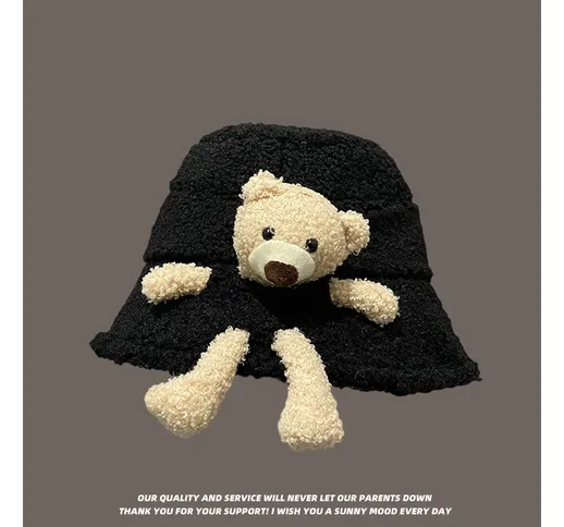 2021 inverno nuovo simpatico orso bambola addensato caldo cappello da pescatore per uomini...
