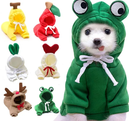 Vestiti caldi del cane di inverno Cute Fruit Dog Coat Felpe in pile Pet Dogs Costume Jacke...