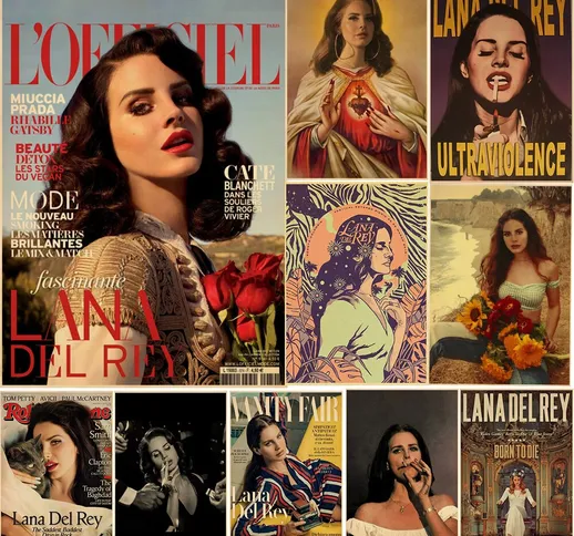 Famosa Lana Del Rey Poster Vintage Born To Die Retro Tela Soggiorno Bar Cafe Home Decor Re...