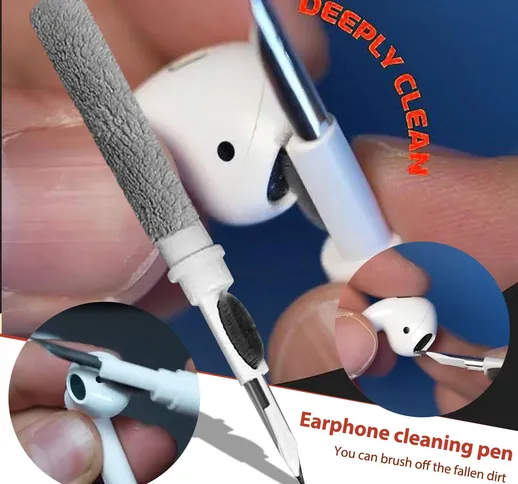 Penna per la pulizia degli auricolari Bluetooth Kit penna per la pulizia durevole Spazzola...