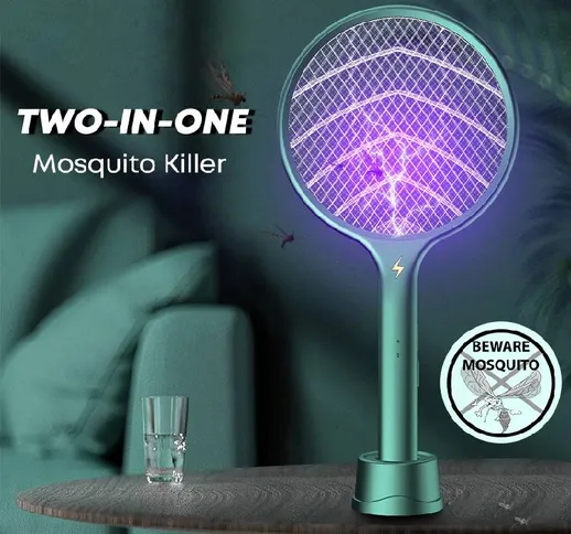 Elettrico 3500V Two in One 10 LED Trappola Mosquito Killer Lamp Bug Zapper USB Ricaricabil...