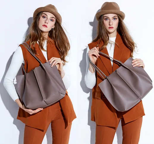 Borse da donna nuova moda semplice borsa a tracolla di grande capacità borsa a tracolla co...