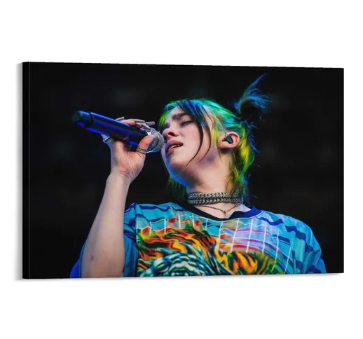 Canta Billie Eilish pittura a olio pittura decorativa dormitorio universitario appeso pitt...