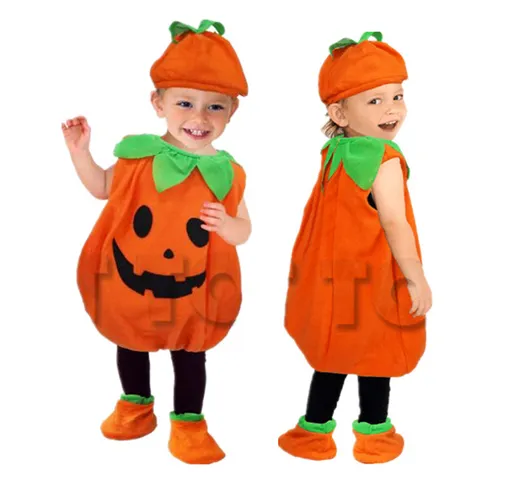 Vestiti di Halloween per bambini transfrontalieri carino Pumpkin Baby Costume Cosplay nero...