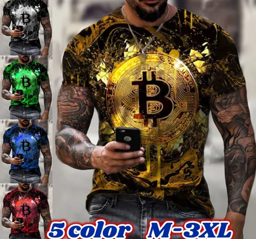 T-shirt da uomo con stampa Bitcoin