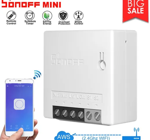 1/10 Pezzi Sonoff Mini R2 Smart Switch FAI DA TE Piccolo Ewelink Telecomando Interruttore...