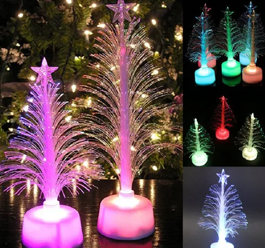 Lampada per albero di Natale Luce colorata LED a fibra ottica Luce notturna Regalo di Nata...