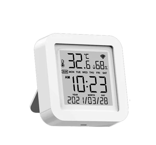 Sensore di temperatura e umidità Tuya WIFI per Smart Home tramite telecomando SmartLife co...