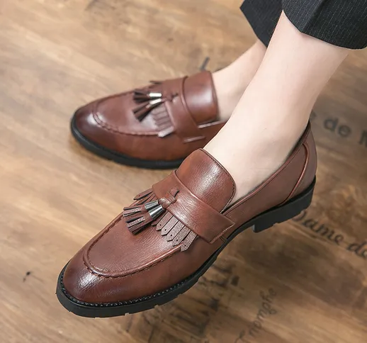 Nappa stile britannico a punta in pelle business casual scarpe in pelle scarpe da uomo for...